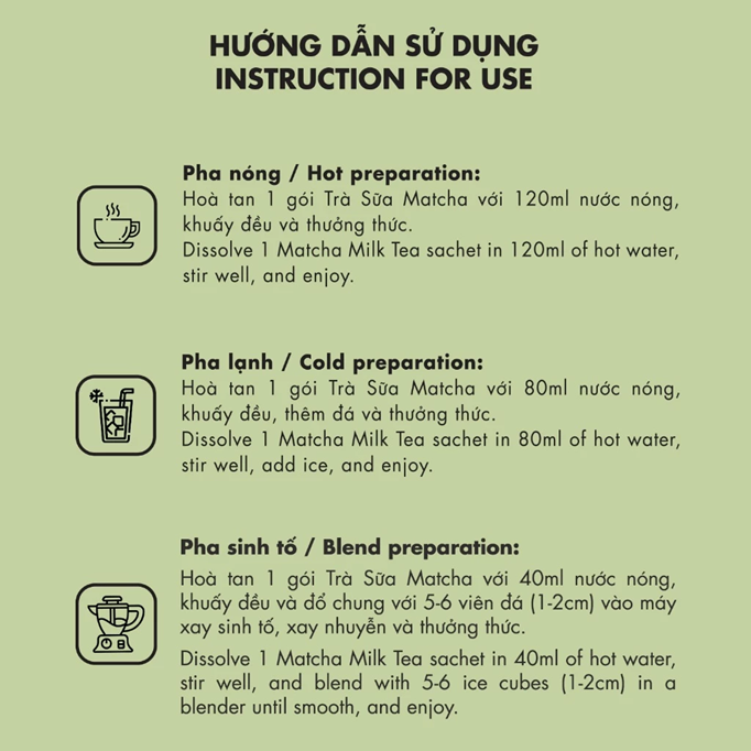 Trà Sữa Matcha Latte - 10 gói/hộp
