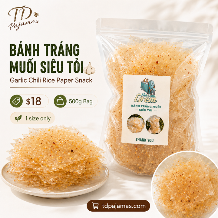 Bánh Tráng Muối Siêu Tỏi – 500g