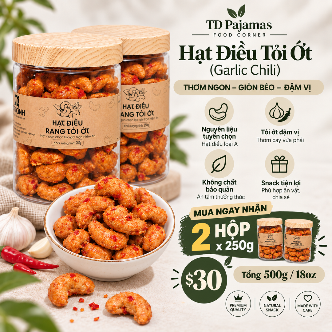Cashews Nut (Hạt Điều Rang Muối) – 3 Flavors