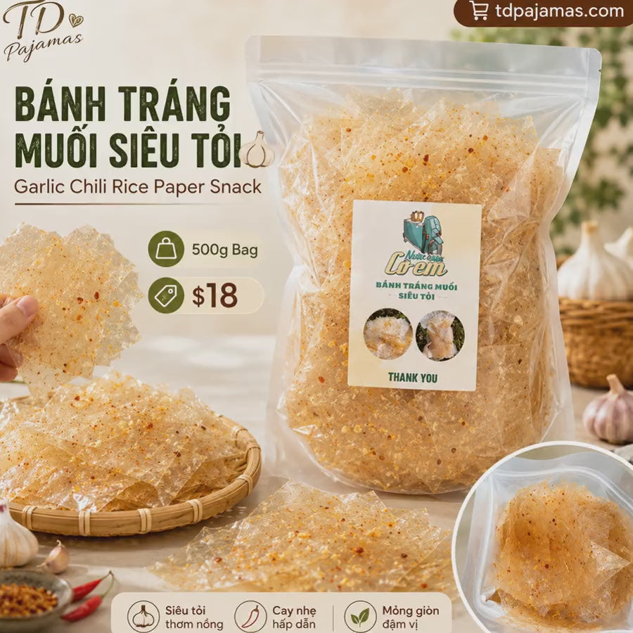 Bánh Tráng Muối Siêu Tỏi – 500g